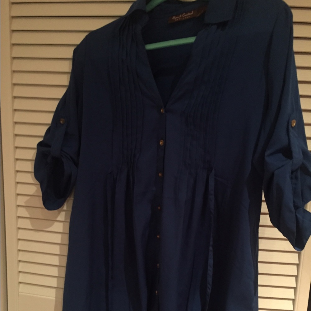 Long Navy Blouse