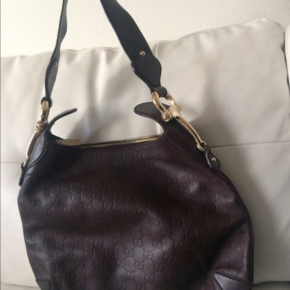 $900 guccissima leather hobo chocolate - Picture 3 of 8