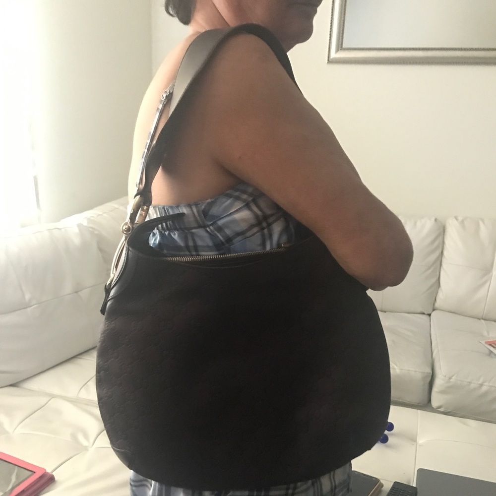 $900 guccissima leather hobo chocolate - Picture 6 of 8
