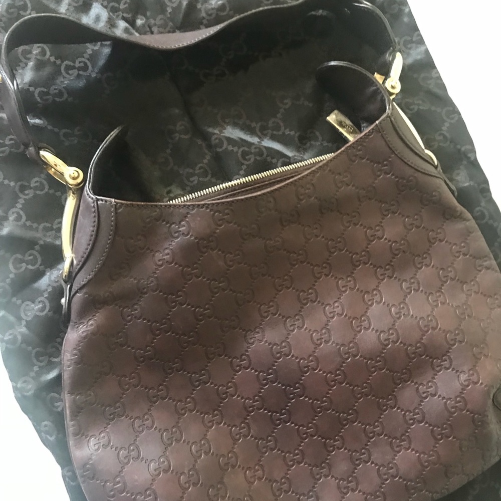 $900 guccissima leather hobo chocolate - Picture 7 of 8