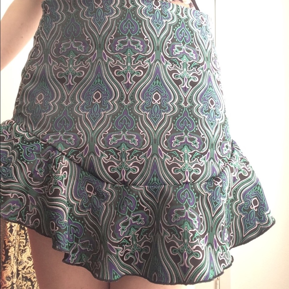 ASOS Blue, purple and teal jacquard mini skirt
