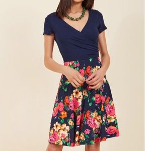 Perfect for summer navy and floral dress