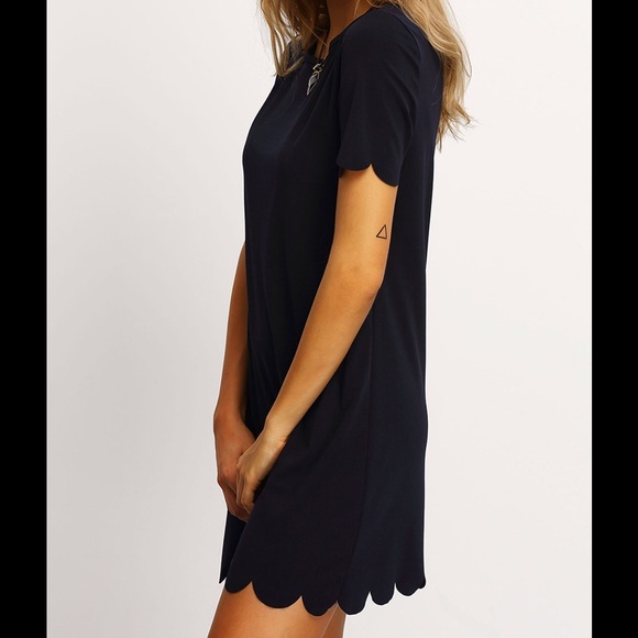 Flirty Black Scallop Dress - Picture 4 of 8