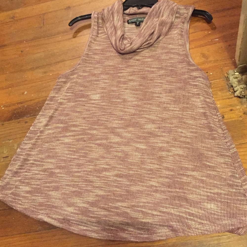 Red and white cowl neck tank top!