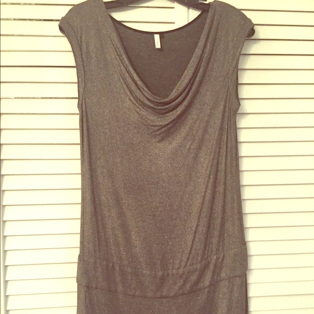 Shimmery Gray party top/mini dress