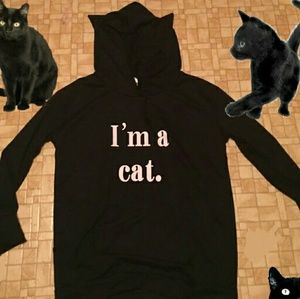 I'm a cat hoodie with cat ears