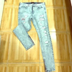 men's pacsun stacked acid wash skinny jean