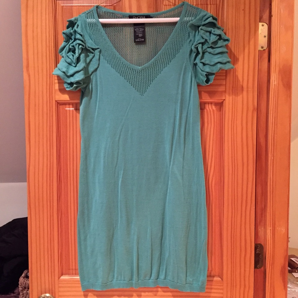 Teal lightweight sweater dress