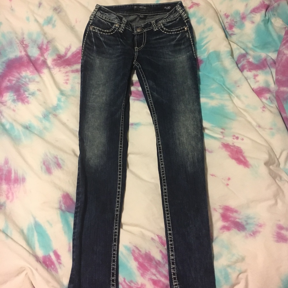 Dark wash denim jeans
