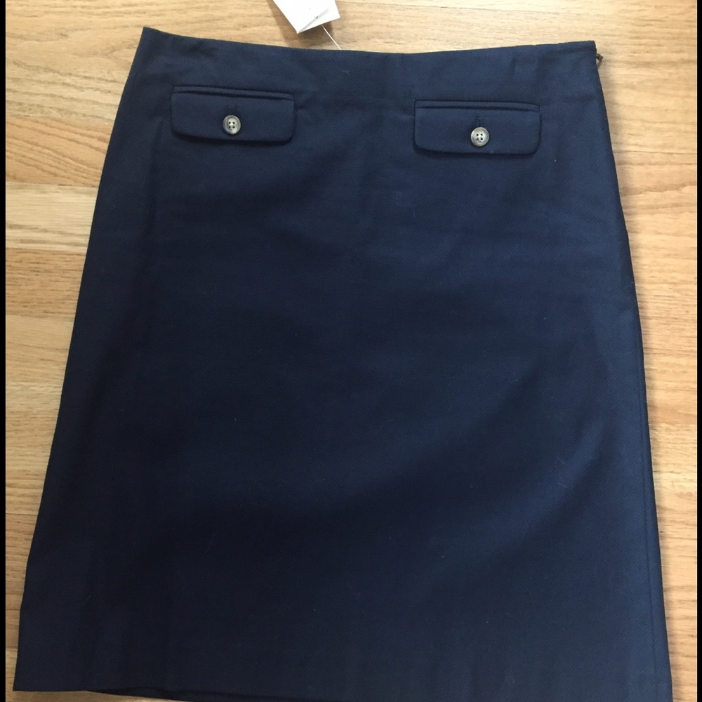 J. Crew navy pencil skirt. Size 6. Brand New!