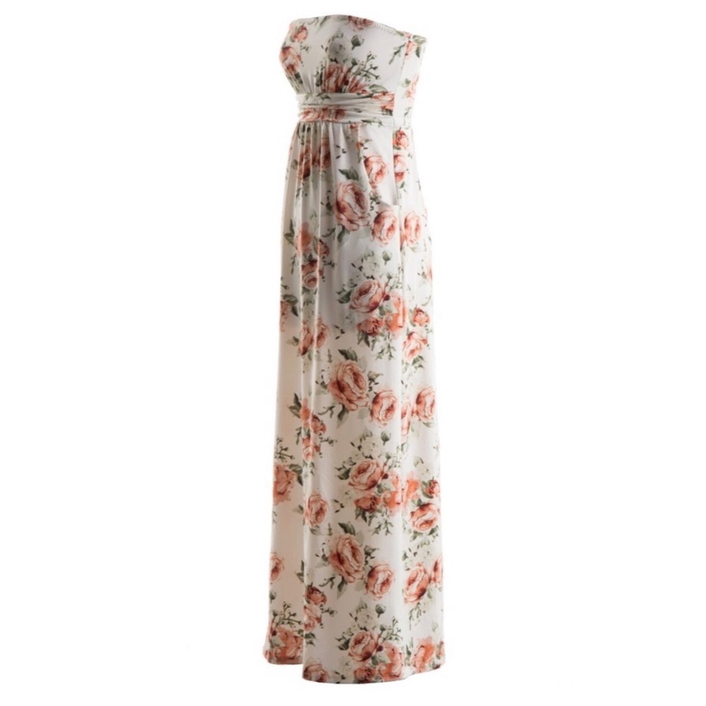 Floral Maxi strapless long Dress - Picture 7 of 8