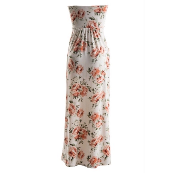 Floral Maxi strapless long Dress - Picture 4 of 8
