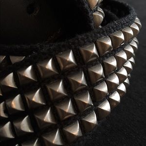 American Eagle Black leather & steel studded belt.