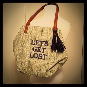 Lucky brand canvas and leather tote