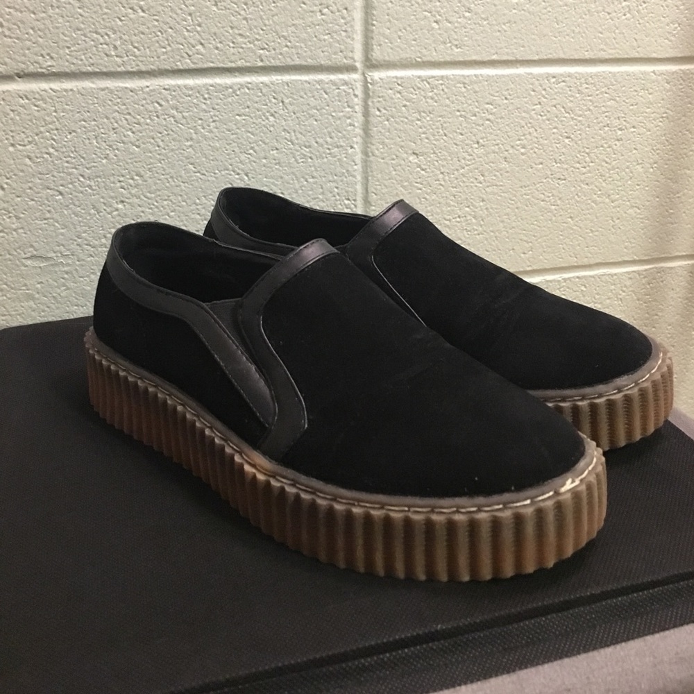 Black Velvet "Creeper" style slip-ons