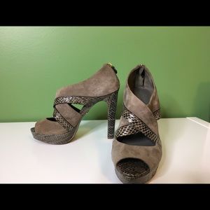Tory Burch Suede/Snakeskin Heels - Size 7.5