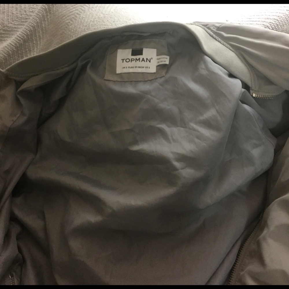 grey men's topshop jacket