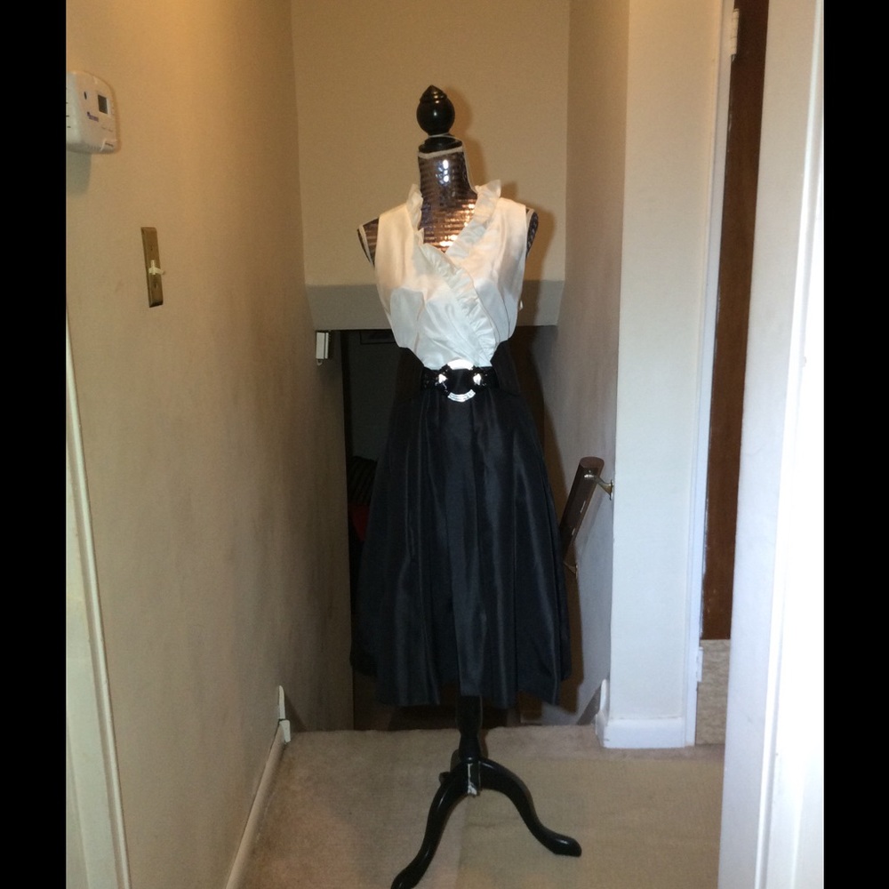 Woman's black and white dress