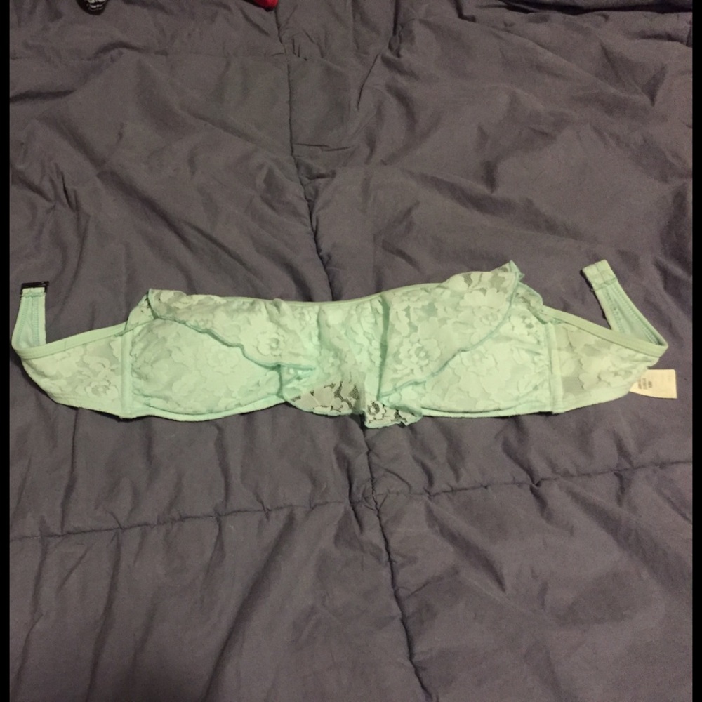 Lace bathing suit top.