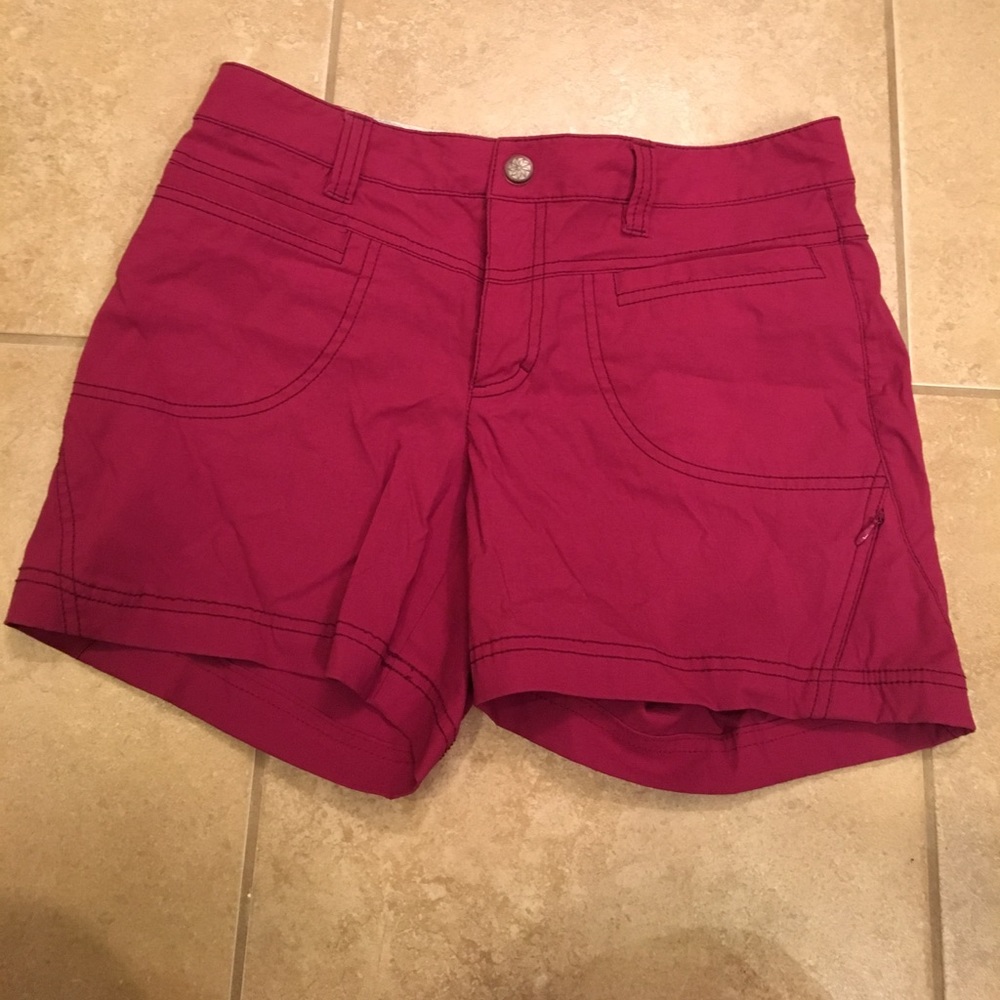 Cutest dark pink Athleta button shorts . Size 6