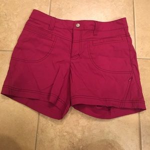 Cutest dark pink Athleta button shorts . Size 6