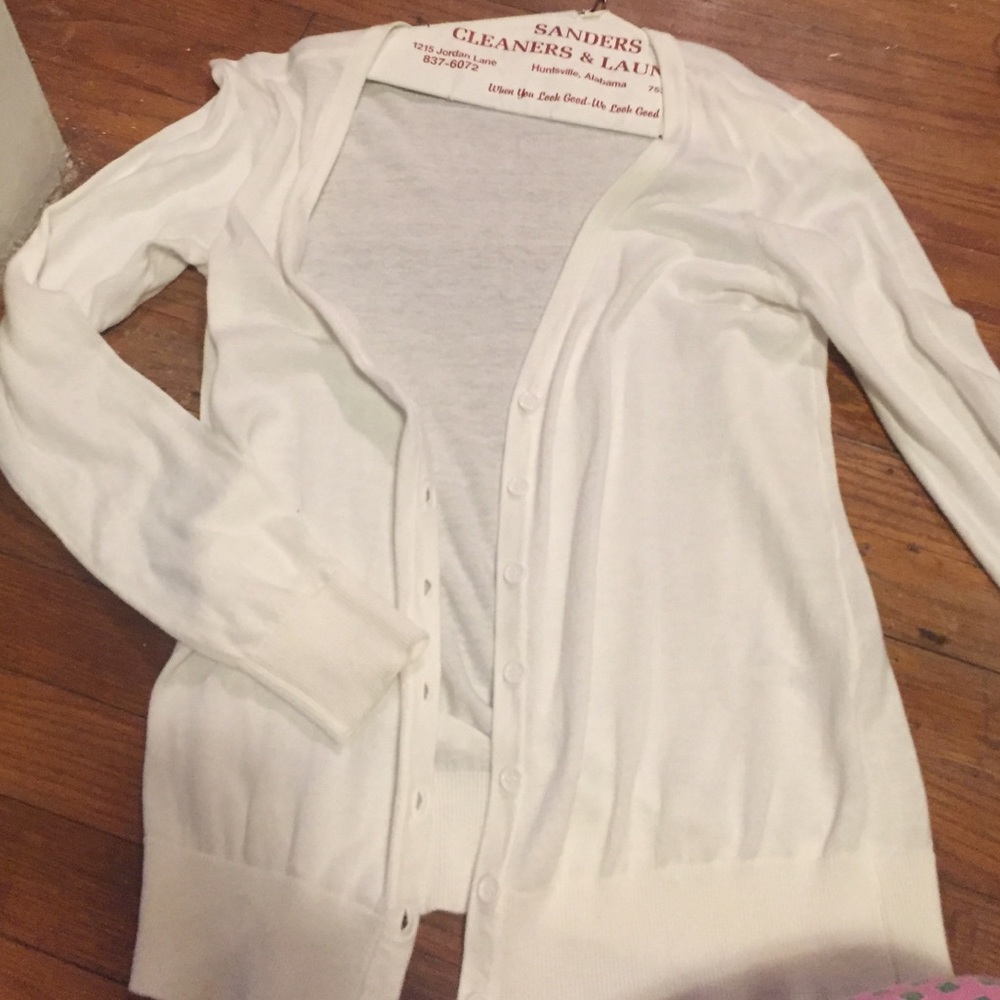 White button up cardigan