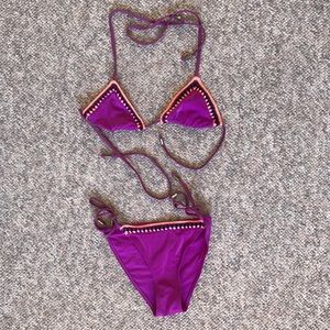 Two piece purple bikini