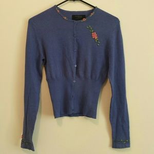 DONATING SOON 90s embroidered rose cardigan