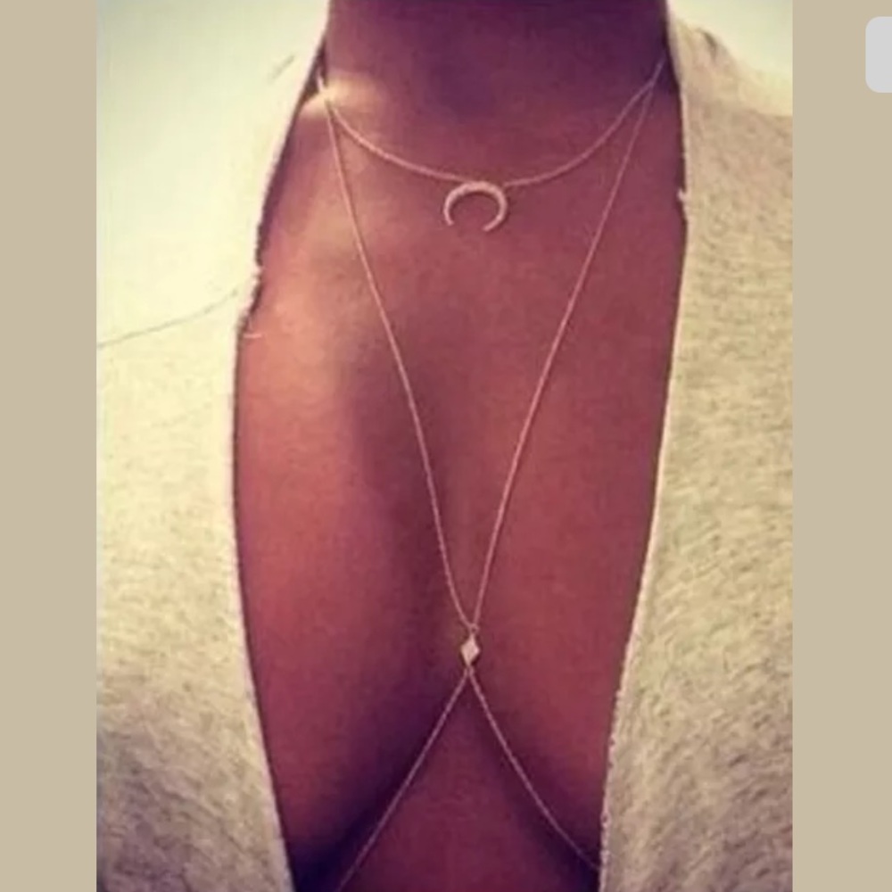 Crescent moon body chain