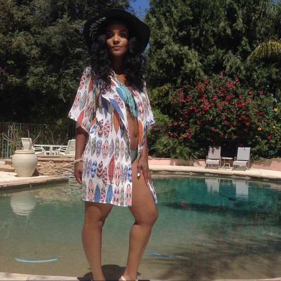 Surfboard Print Kimono Beach Cover Up - Picture 3 of 9