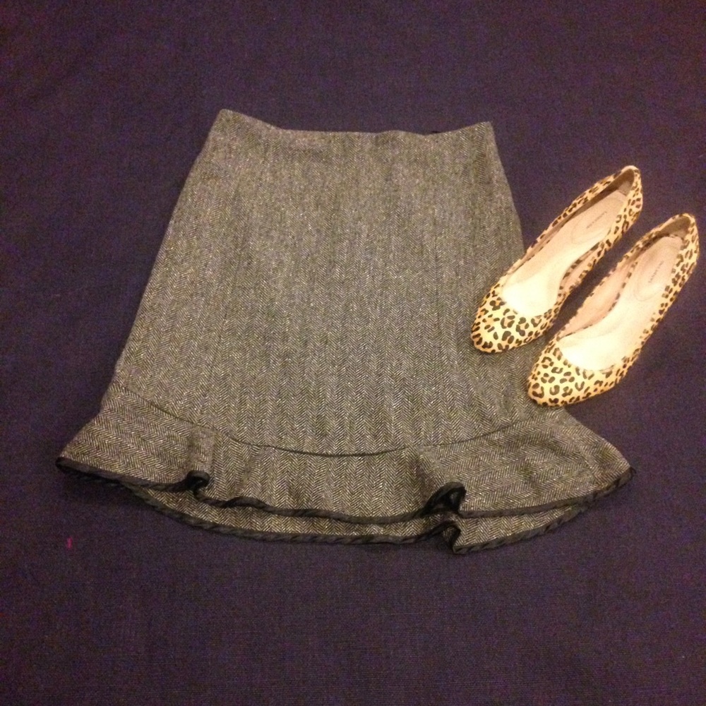 GAP herringbone sexy tweed pencil skirt 8