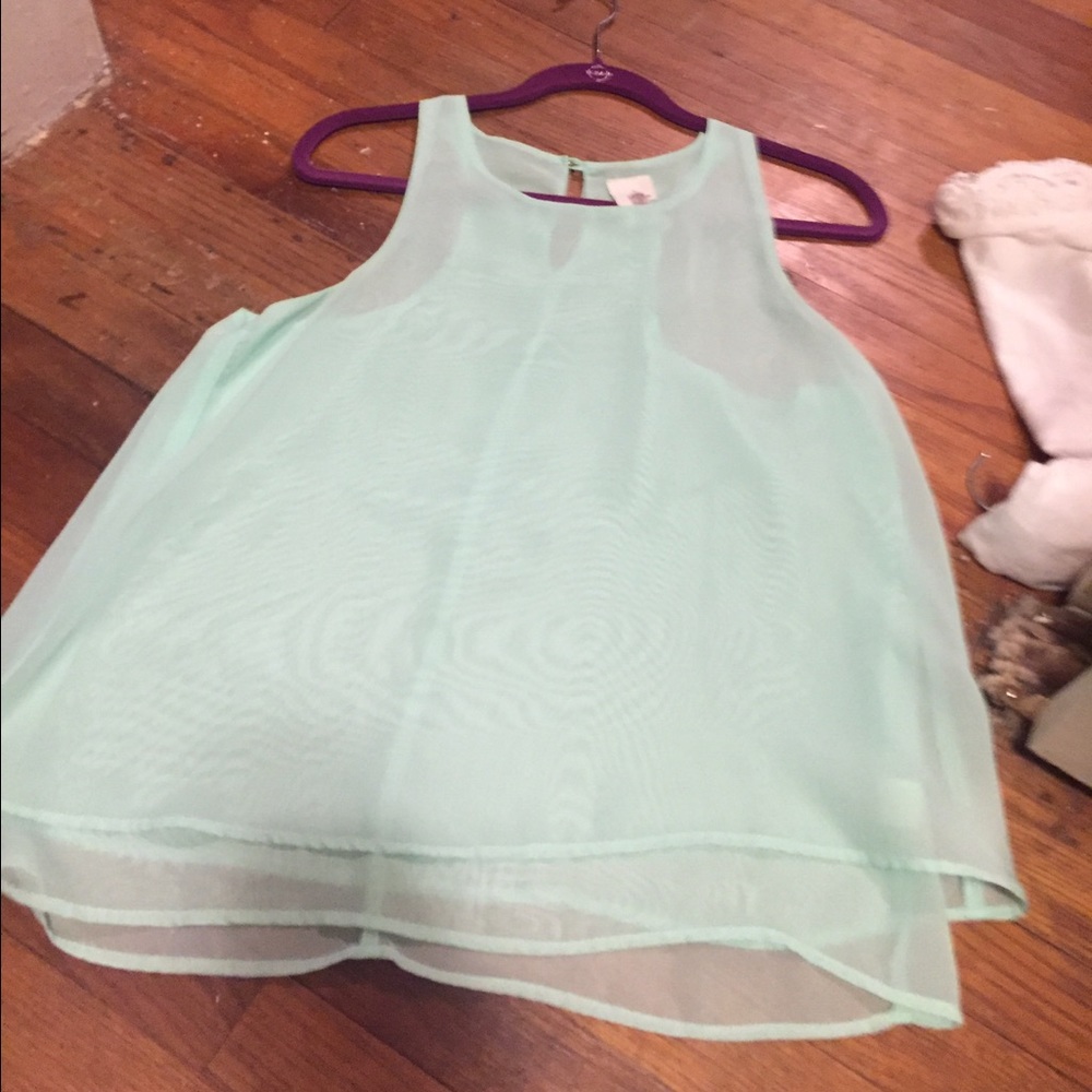 Mint green/blue tank top