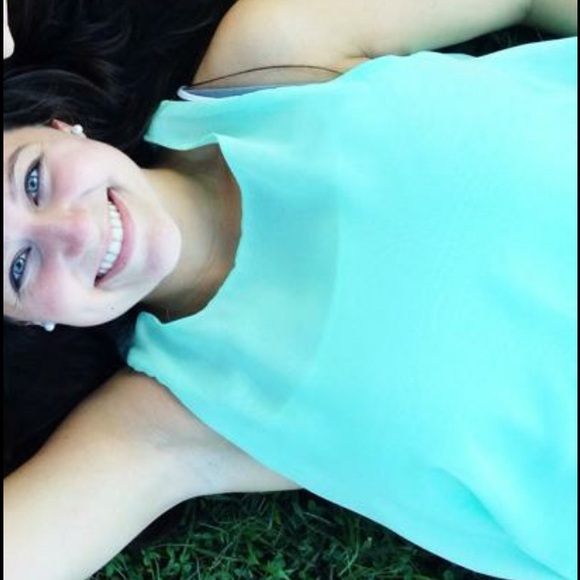 Mint green/blue tank top - Picture 3 of 3