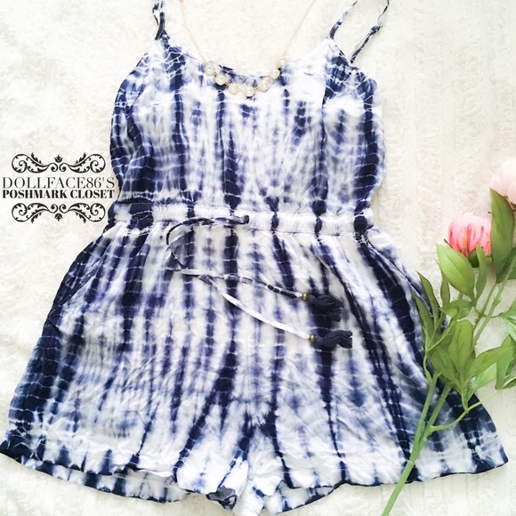 United XXVI Pants - Navy Blue & White Tie Romper