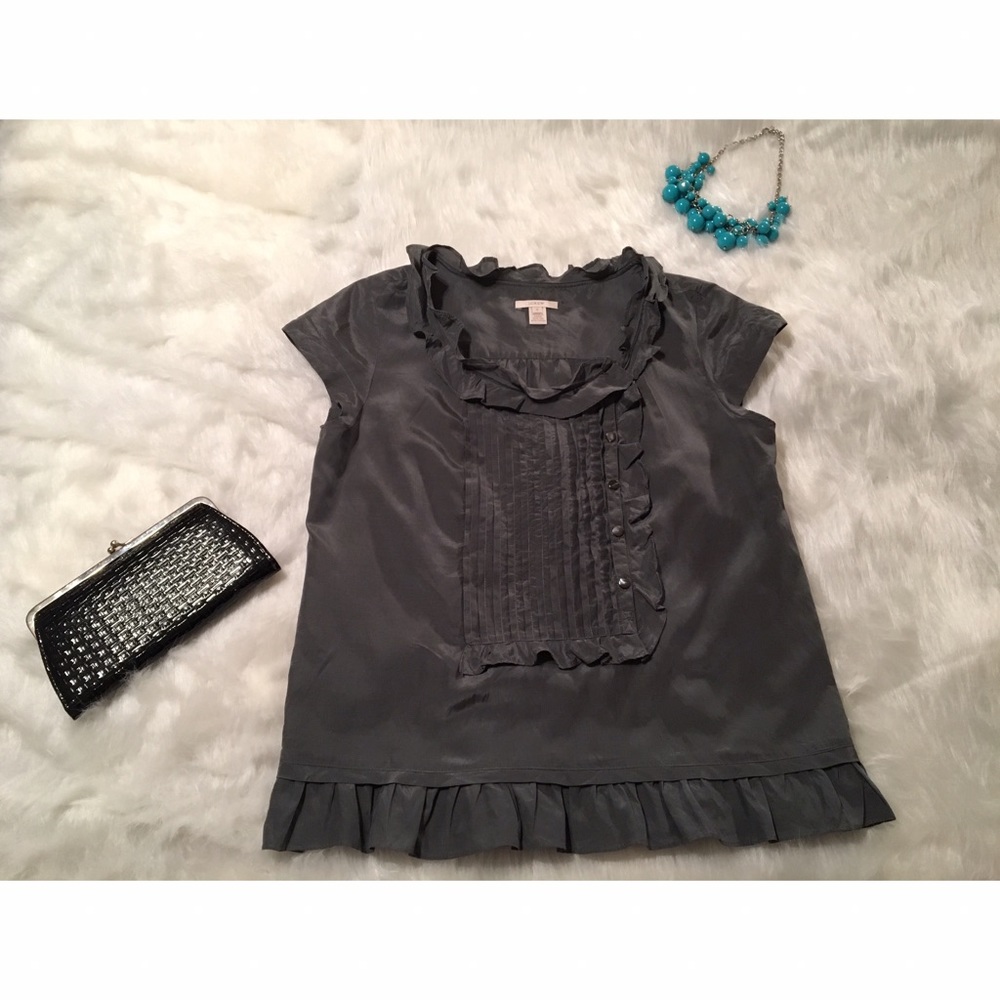 J. Crew Silk Ruffled Blouse