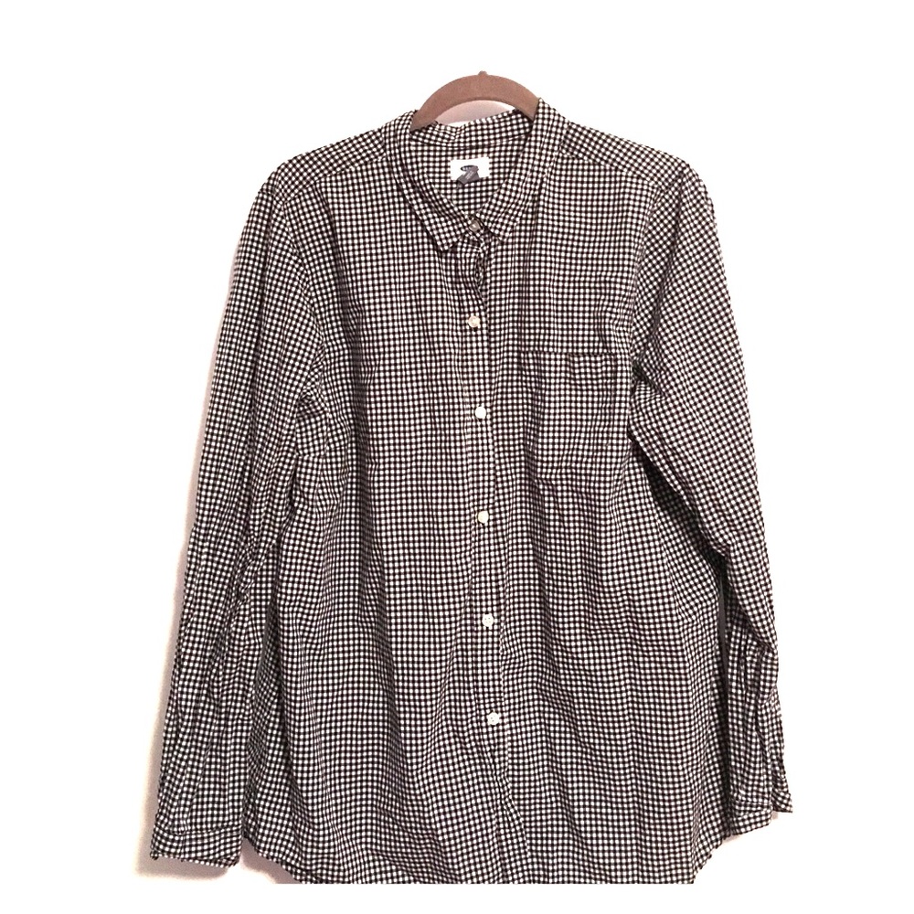 Tall Black & White Gingham Button Down