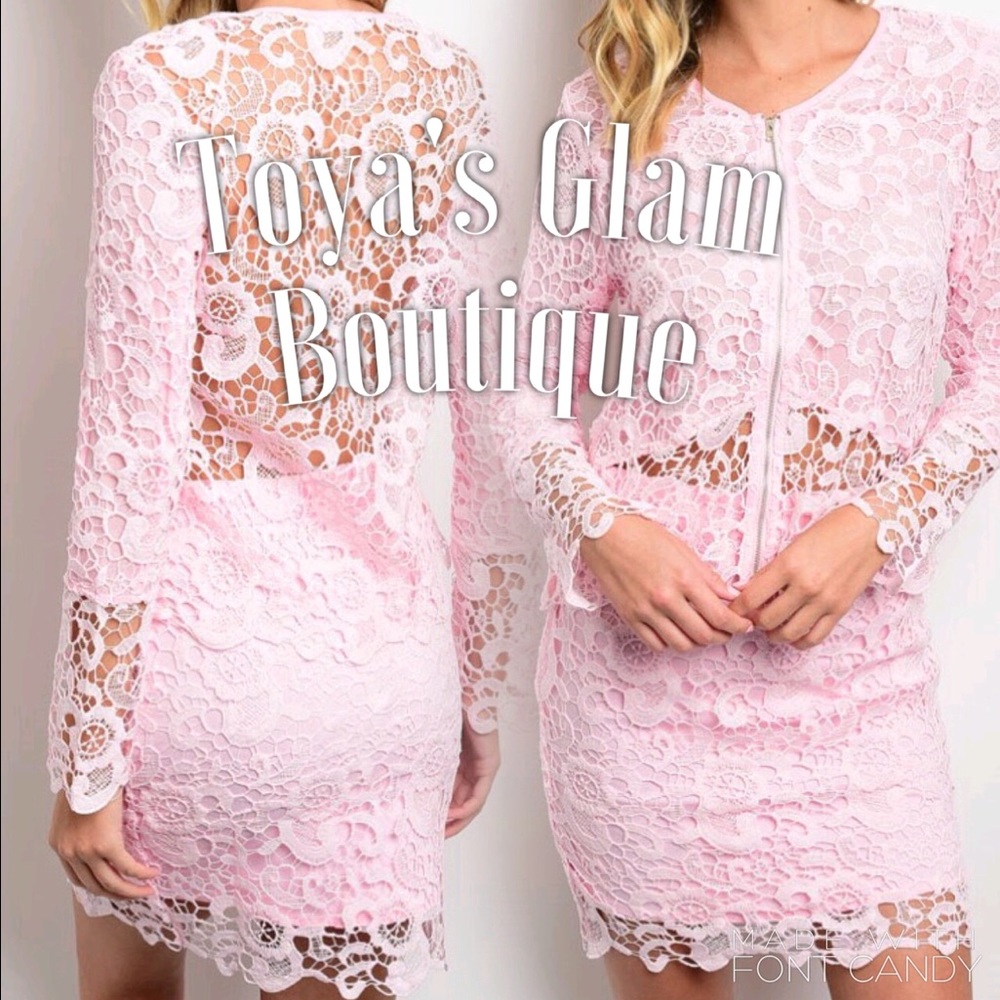 Lovely Light Pink Crochet Top & Skirt - Picture 5 of 5