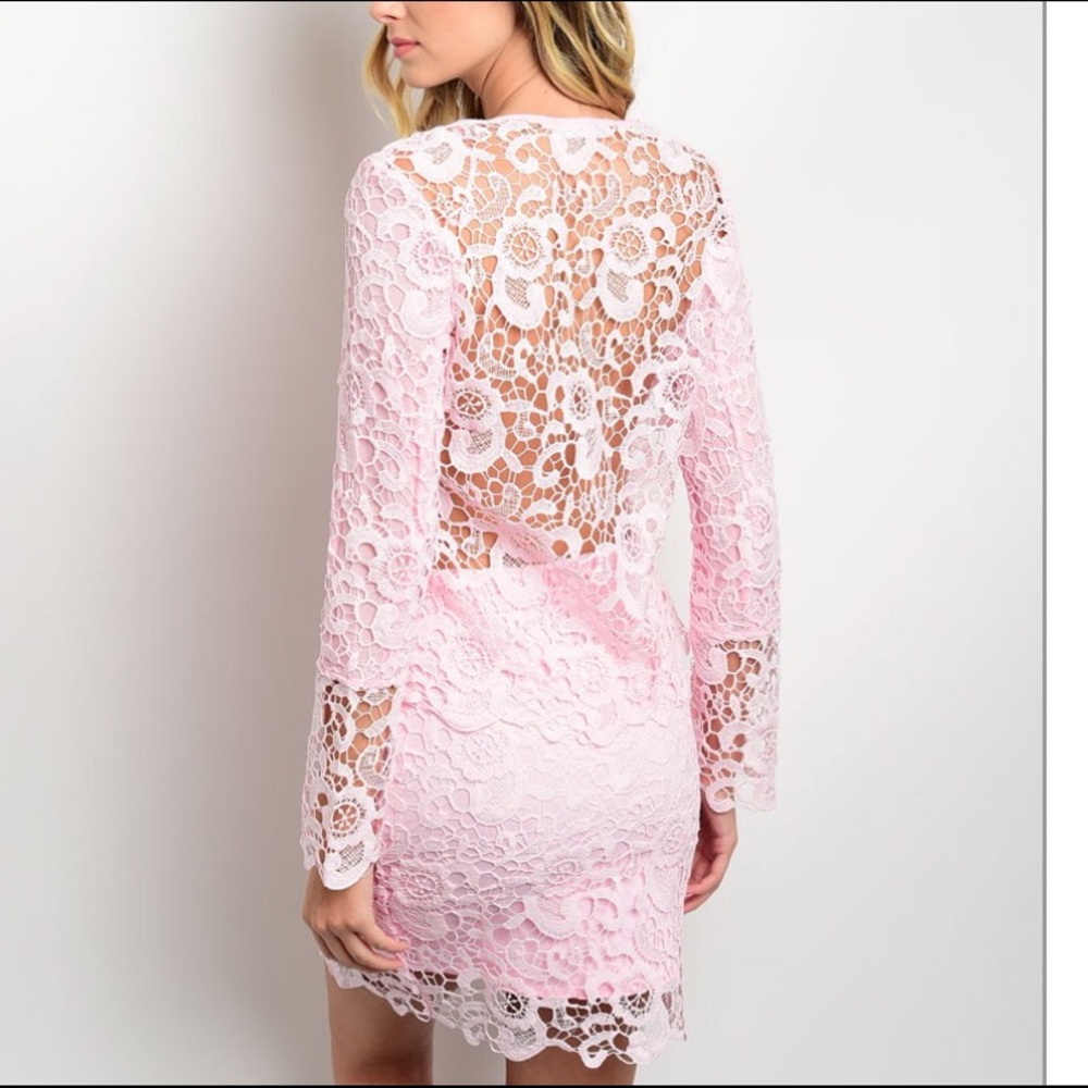 Lovely Light Pink Crochet Top & Skirt - Picture 4 of 5
