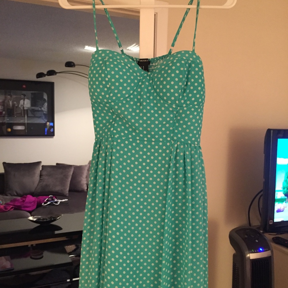 Mint and white dress