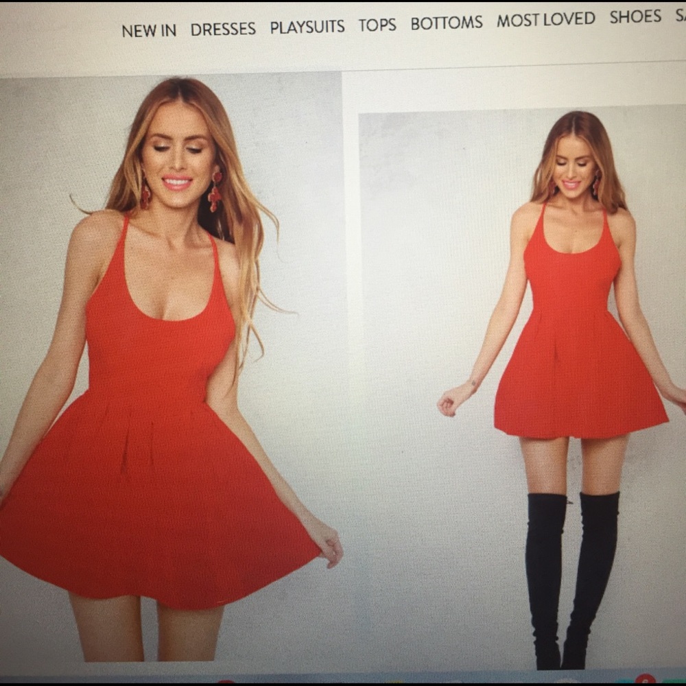 Red look through dress
