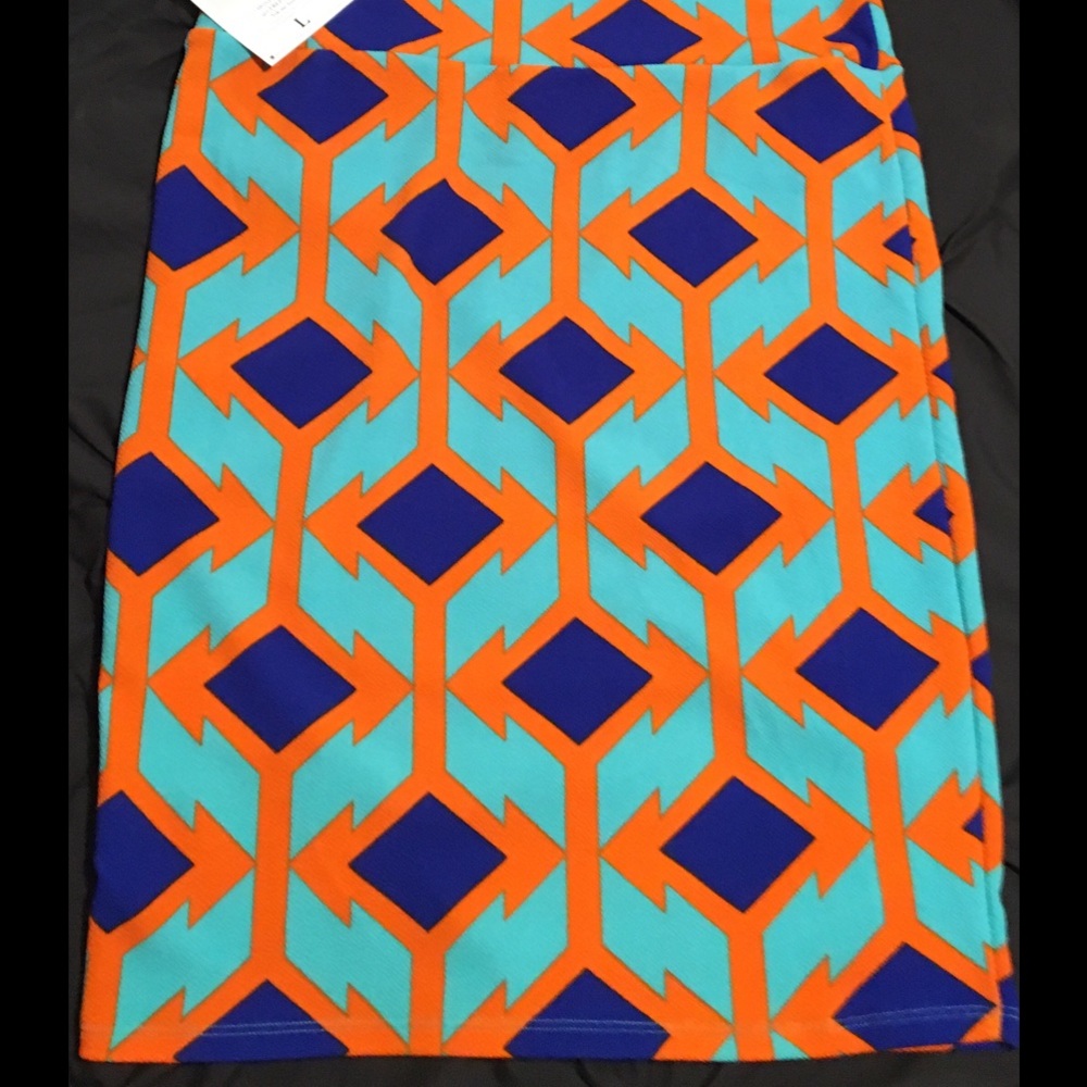🆕 NWT LULAROE CASSIE SIZE LARGE BLUE ORANGE