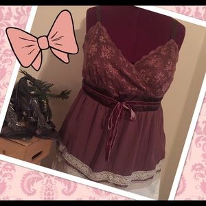 👚Lane Bryant lace babydoll blouse