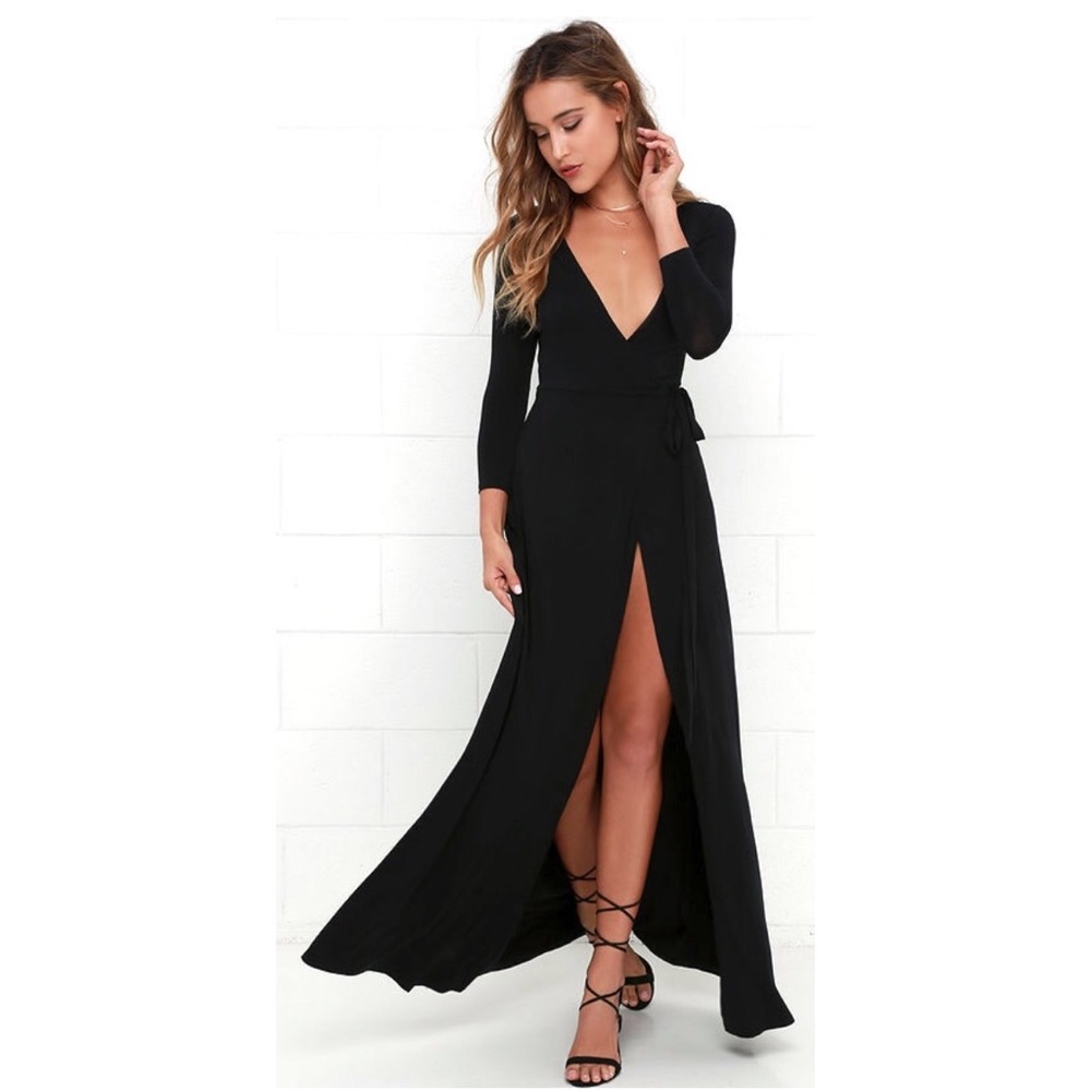 Black Wrap Maxi Dress