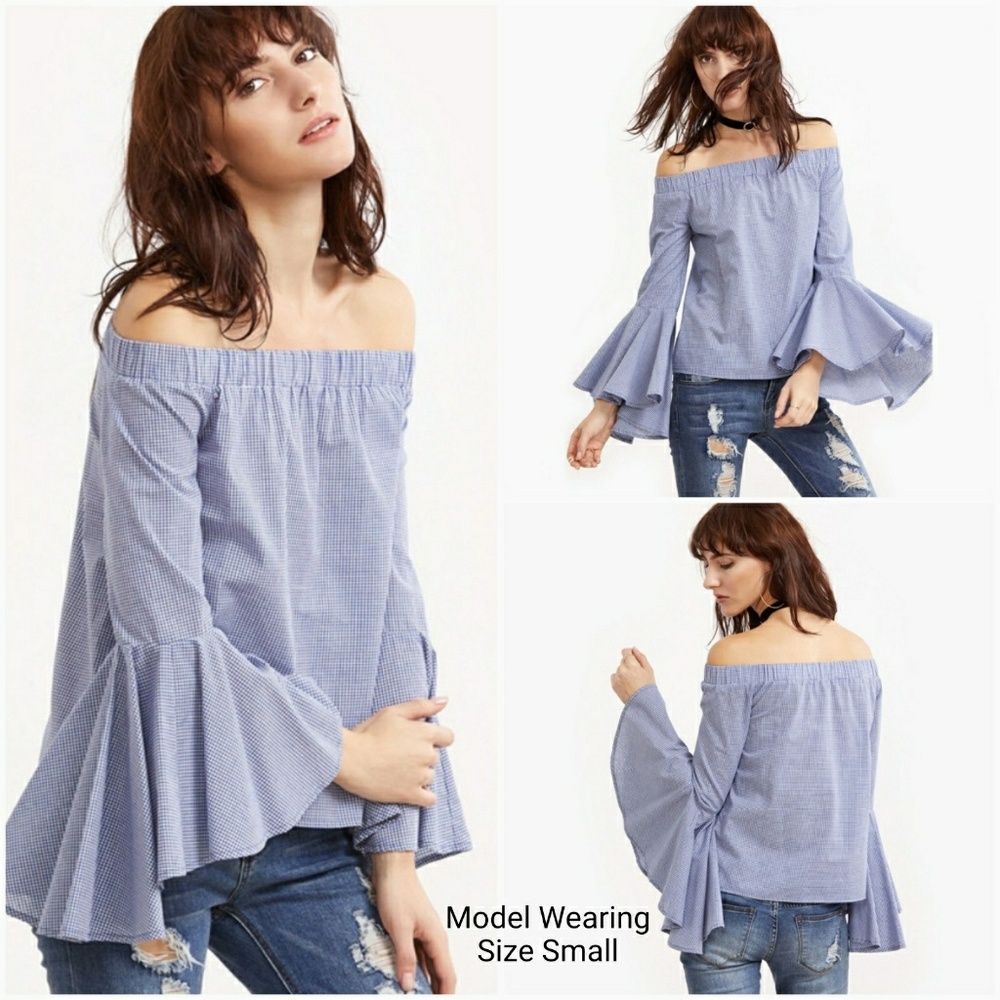 • FLASH SALE  •Off The Shoulder Bell Sleeve Blouse - Picture 3 of 5