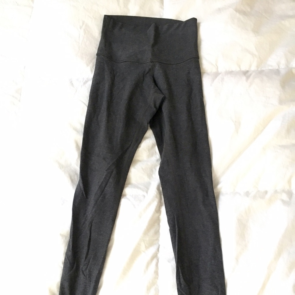 Long high waisted gray yoga pants