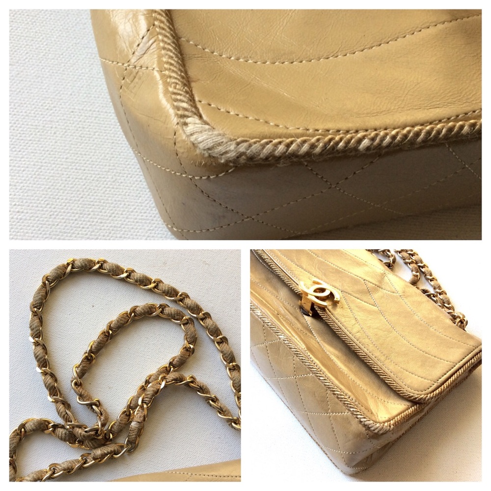 💃🏼❌CHANEL ❌SOLD.  tan chain Bag AUTHENTIC RARE - Picture 3 of 8