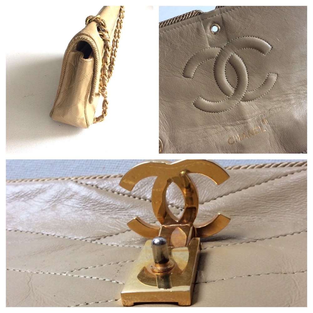 💃🏼❌CHANEL ❌SOLD.  tan chain Bag AUTHENTIC RARE - Picture 4 of 8