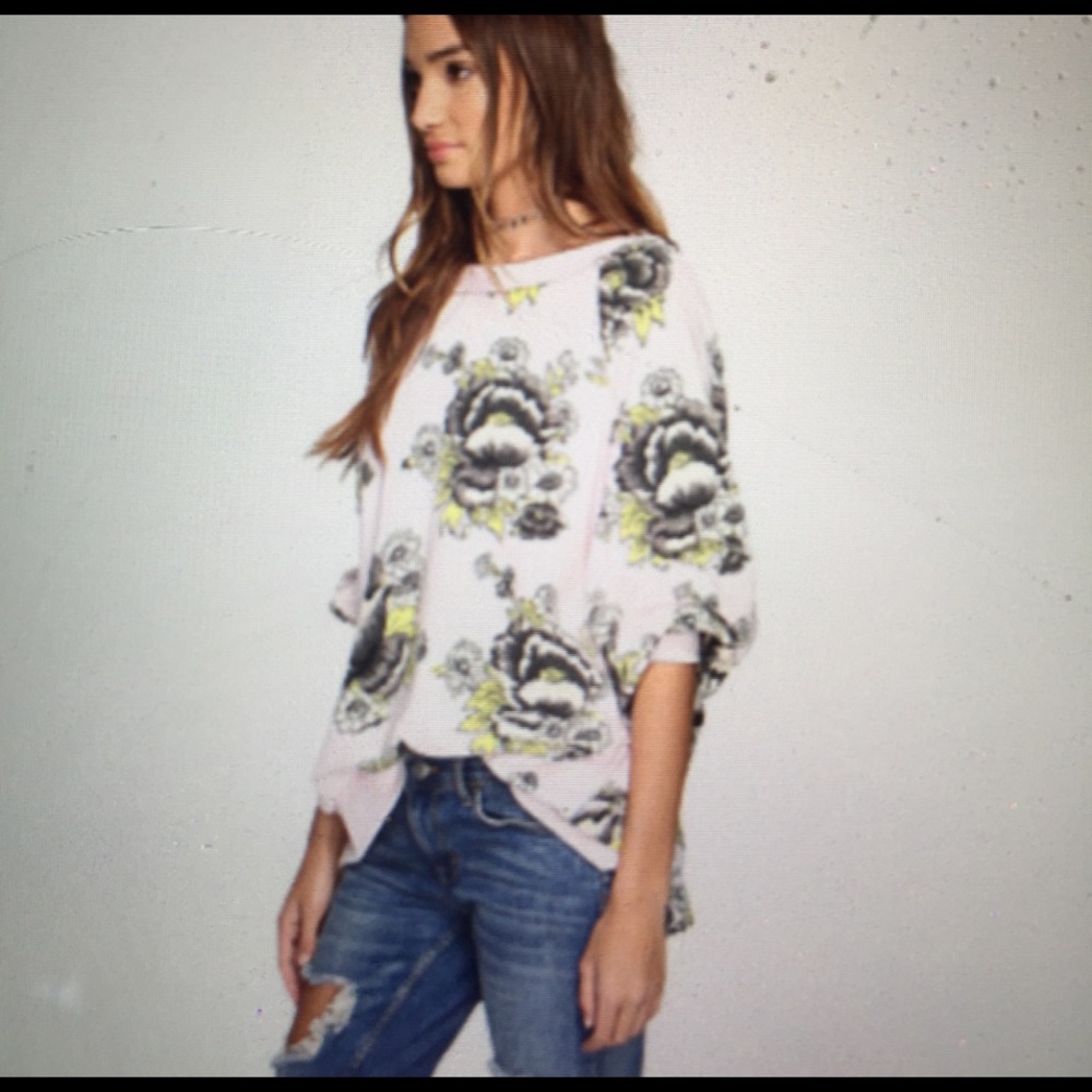 NWT Free People floral oversized sweatshirt