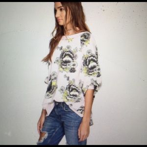 NWT Free People floral oversized sweatshirt