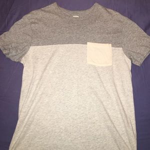J. Crew two toned pocket t